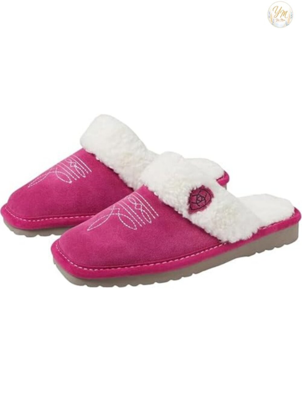 Genuine Suede Leather Slippers Women Square Toe Plush Cushioned Indoor Outdoor